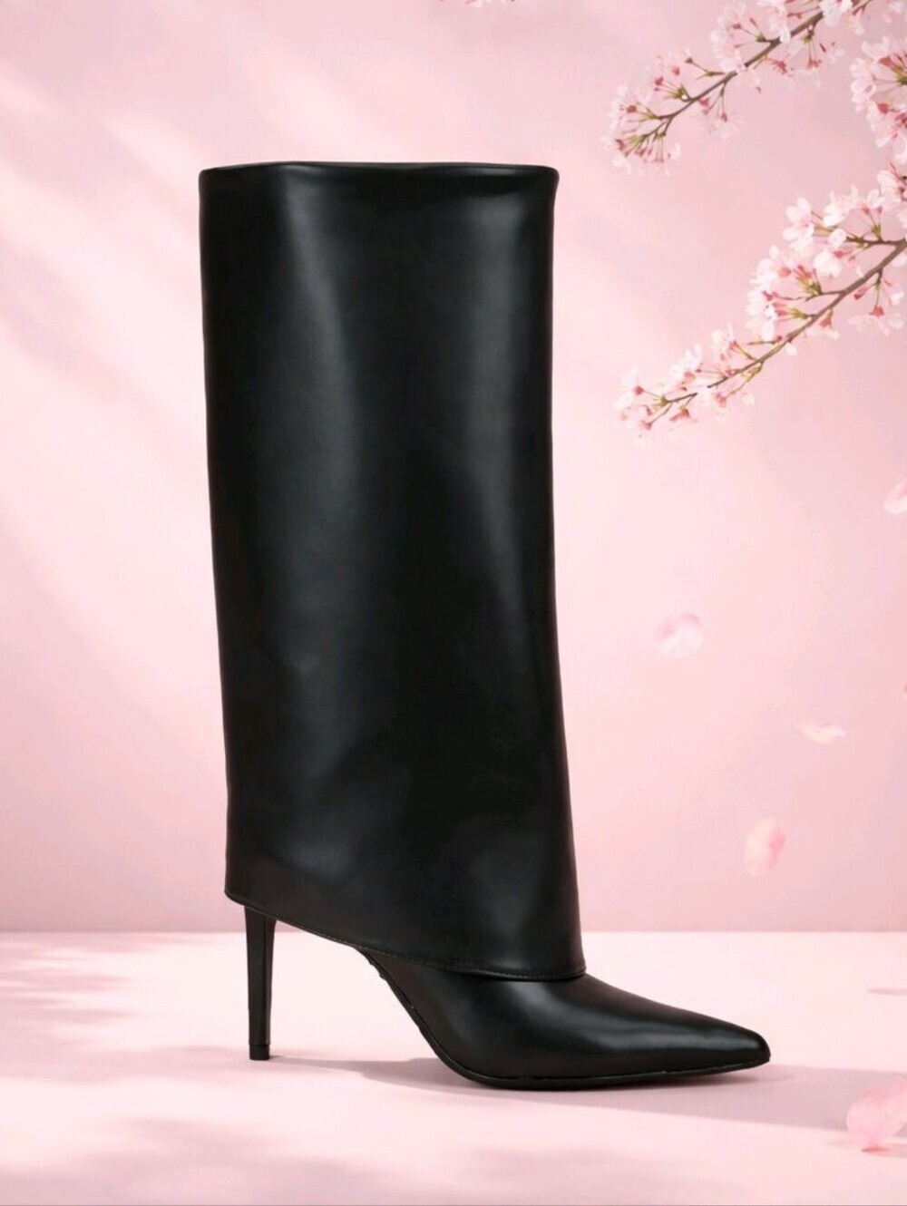 INC International Concepts Skylar Fold Over Cuffed Dress Boots Extended Calf